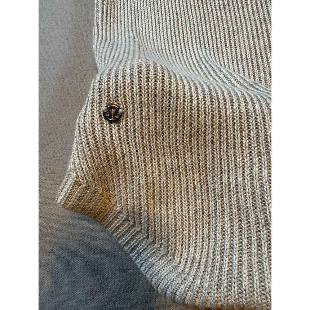 Lululemon Cabin Yogi Long Sleeve Sweater Heathered Light Grey Cashmere Blend - Picture 10 of 11